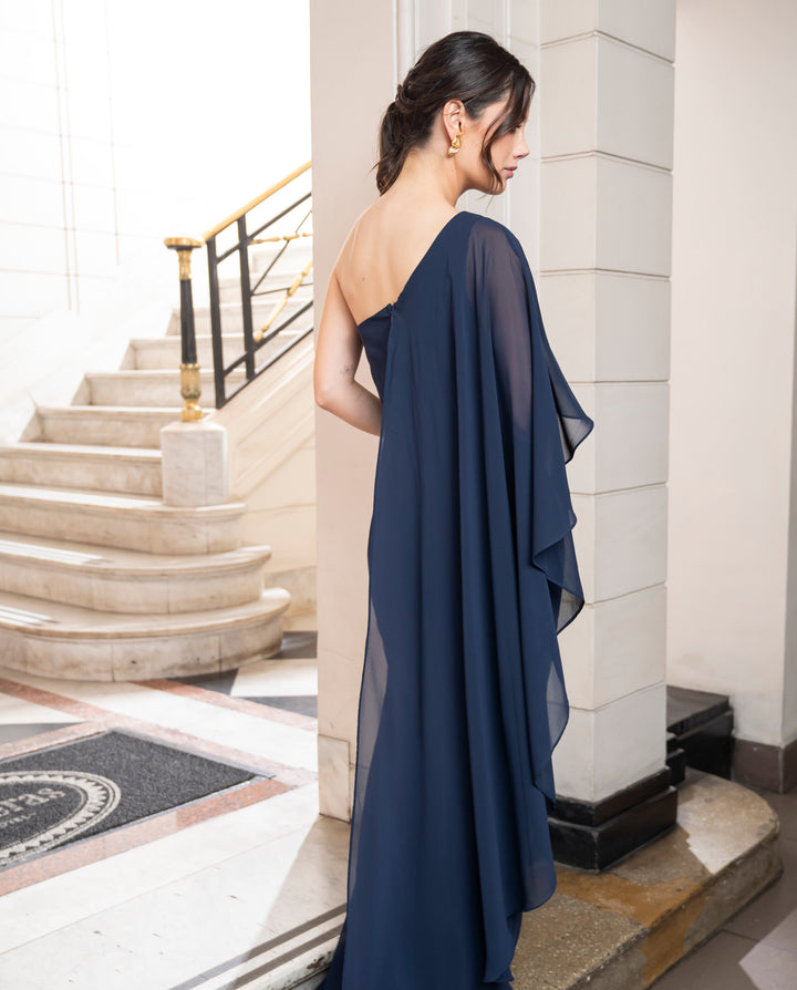 Vestido Largo de Fiesta Ester Azul Oscuro