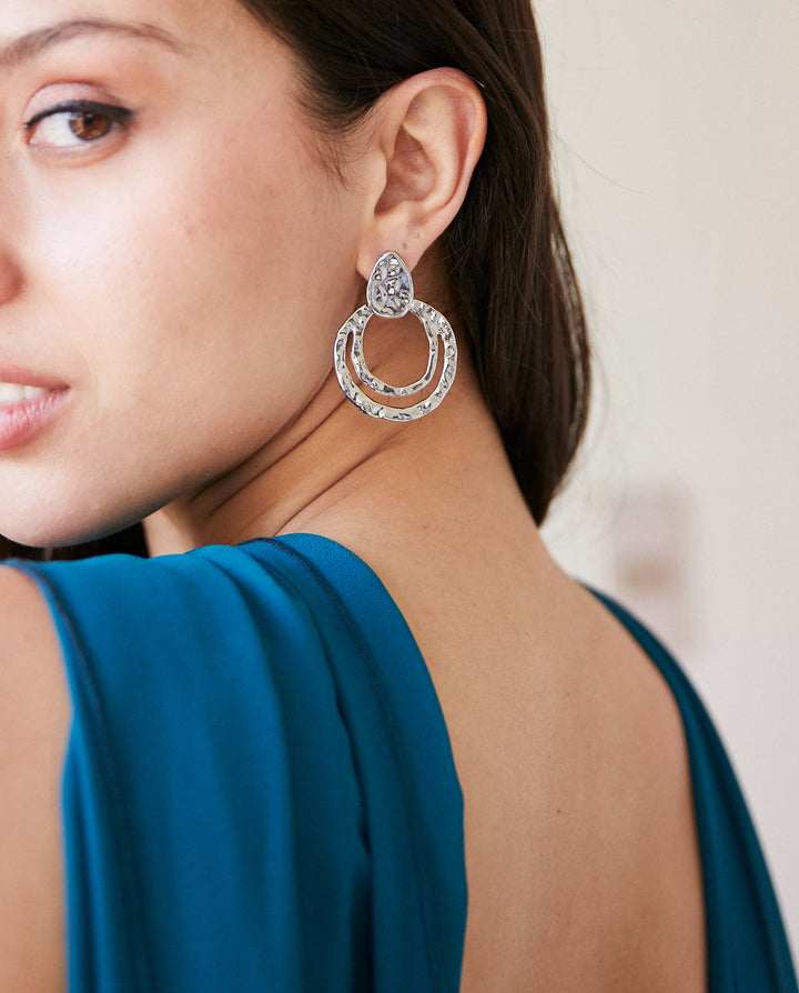 Vestido Largo de Fiesta Gabriela Lazos Gasa Turquesa Oscuro