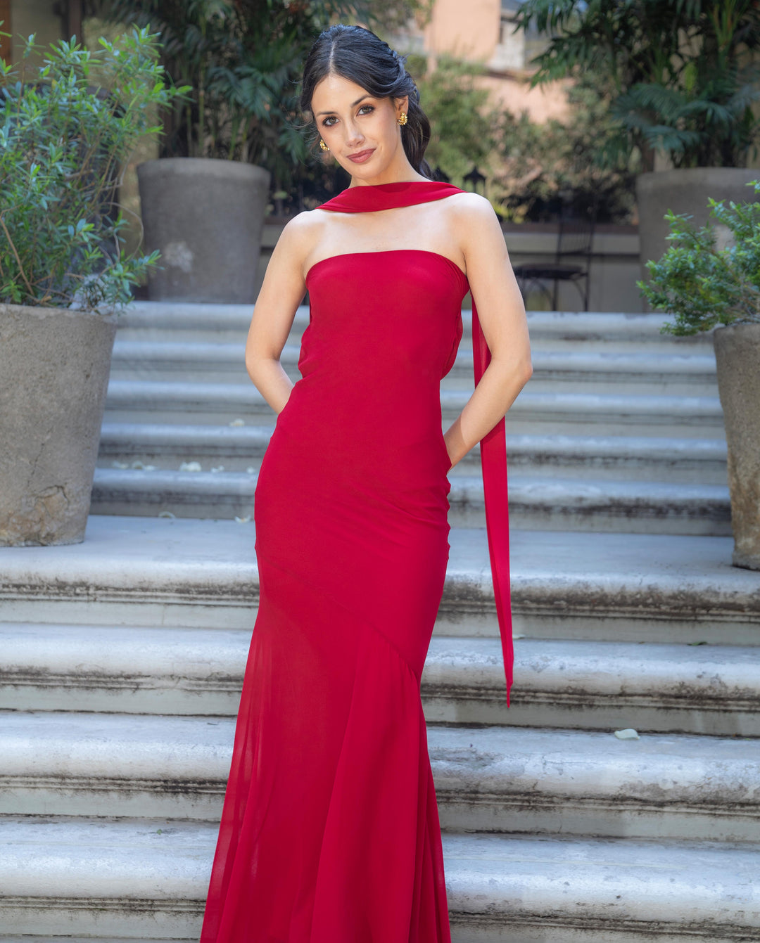 Vestido Largo de Fiesta Livia Rojo