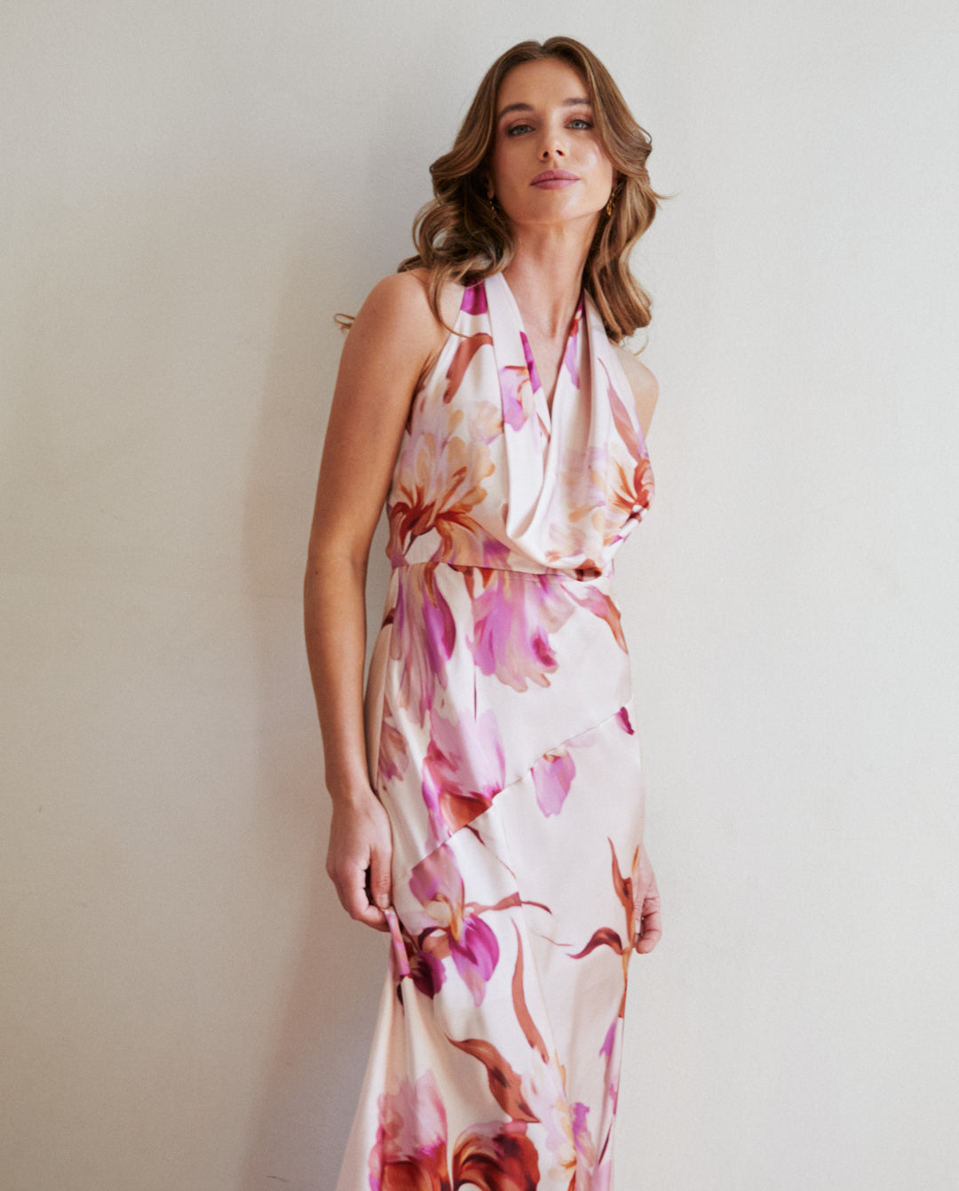 Vestido Largo de Fiesta Loreta Fondo Rosado