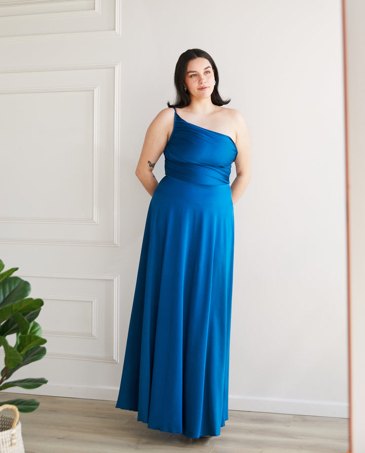 Vestido Largo de Fiesta Loreto Turquesa Oscuro