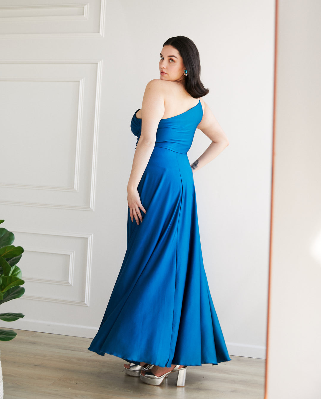 Vestido Largo de Fiesta Loreto Turquesa Oscuro