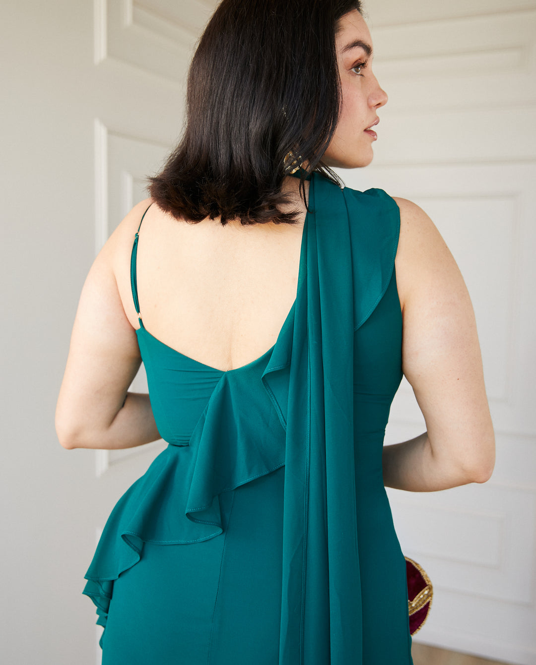 Vestido Largo de Fiesta Maia Verde Oscuro