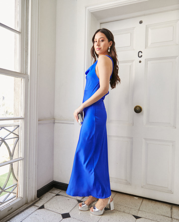 Vestido Largo de Fiesta Montserrat Azul Royal