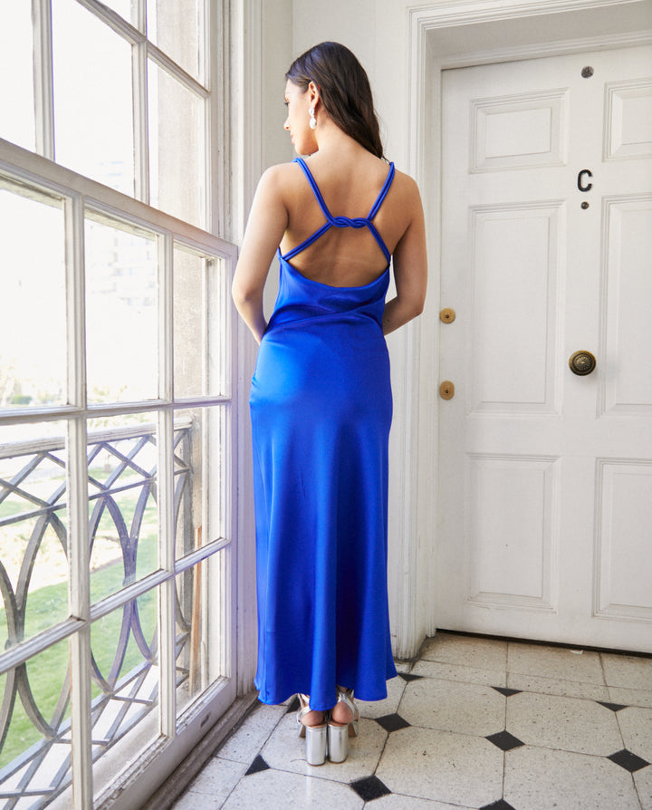 Vestido Largo de Fiesta Montserrat Azul Royal