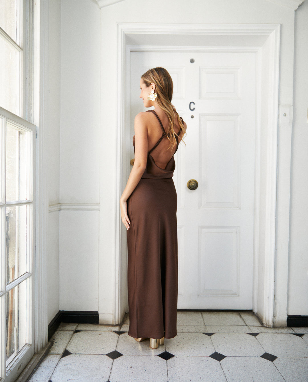 Vestido Largo de Fiesta Montserrat Chocolate