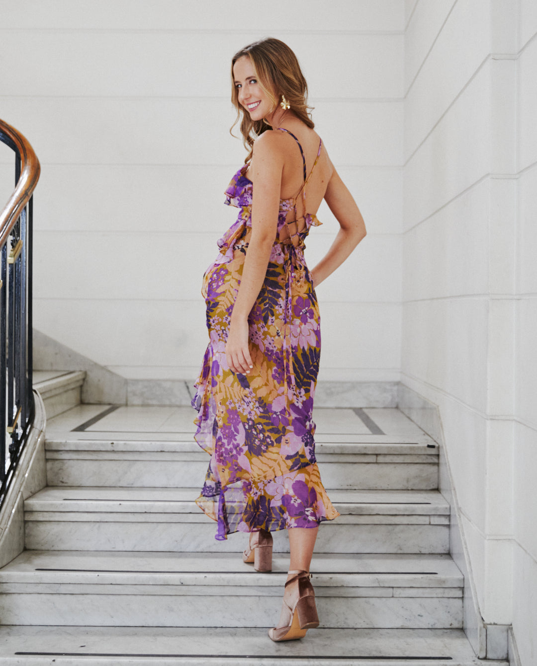 Vestido Largo de Fiesta Tamar Fondo Morado