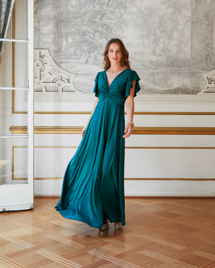 Vestido Largo de Fiesta Vane Verde Oscuro