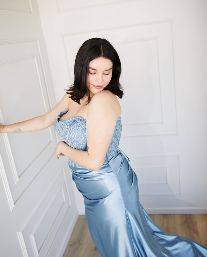 Vestido Largo de Fiesta Zahara Celeste