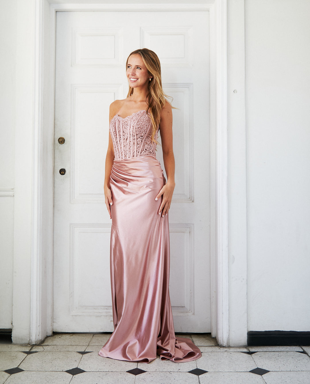 Vestido Largo de Fiesta Zahara Rosado