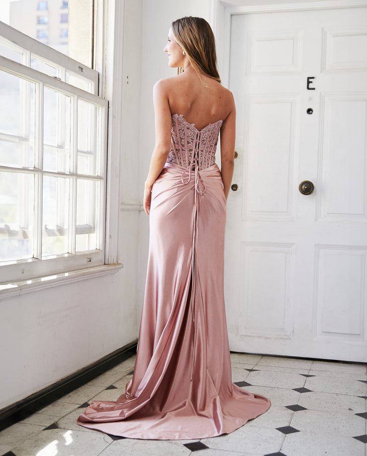 Vestido Largo de Fiesta Zahara Rosado
