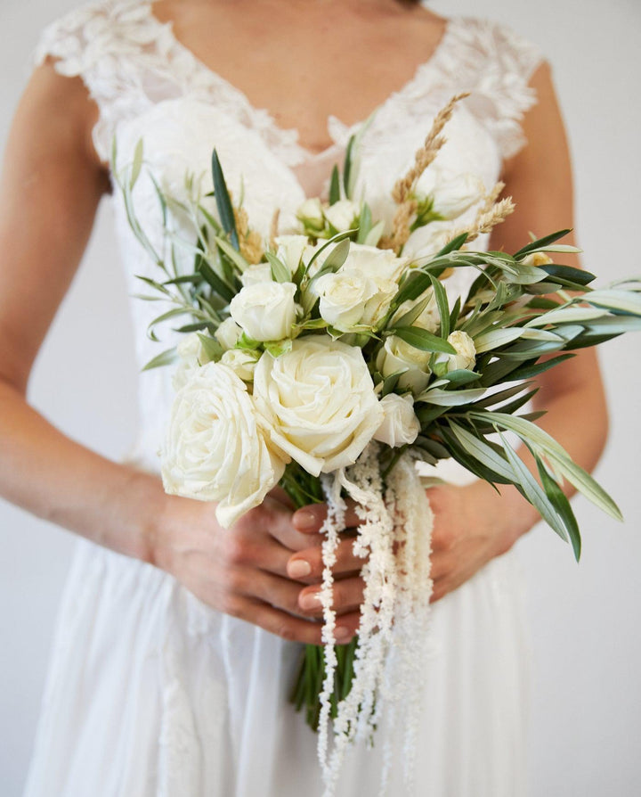 Vestido Largo de Novia Aura Gasa Ivory