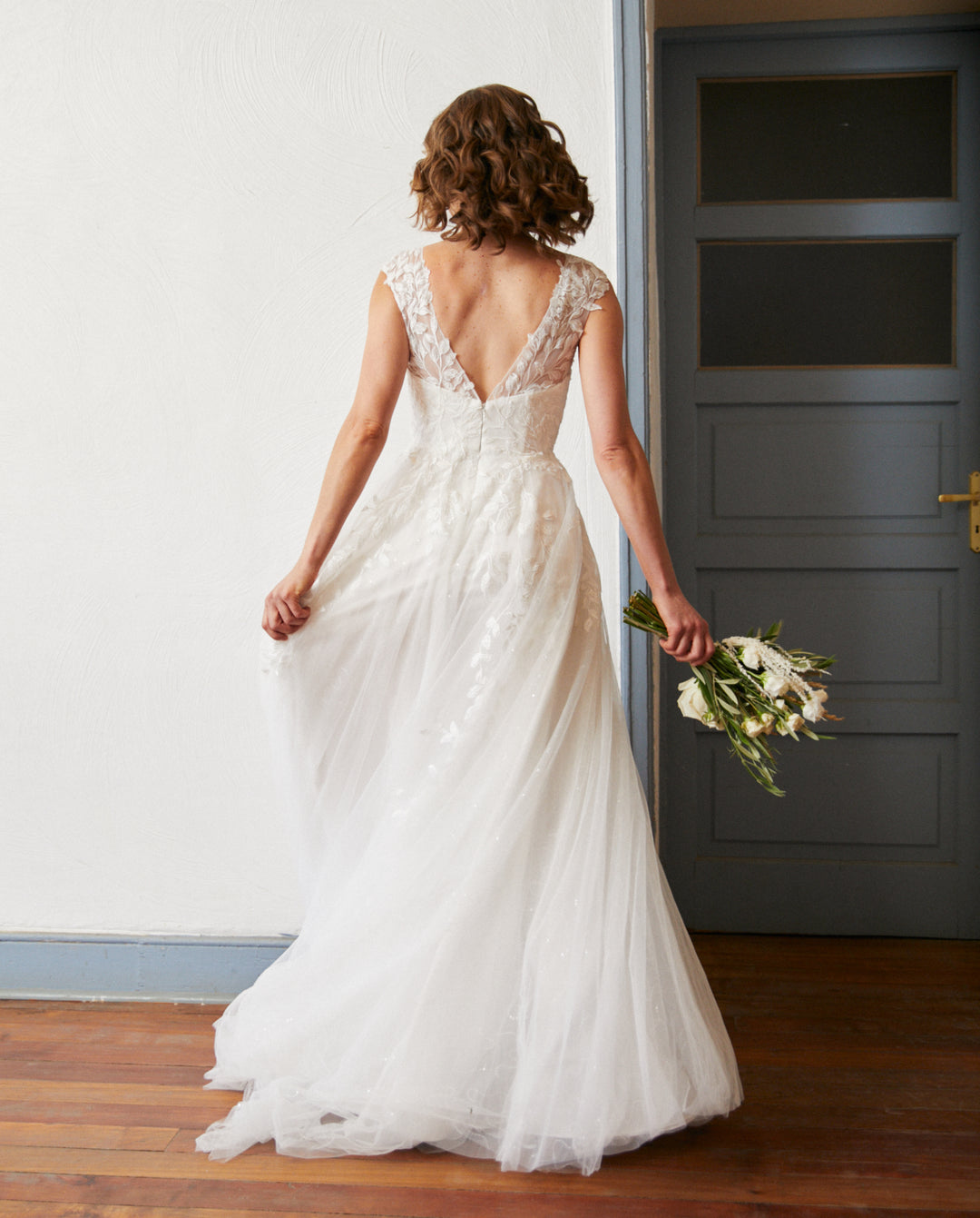 Vestido Largo de Novia Aura Tul Ivory