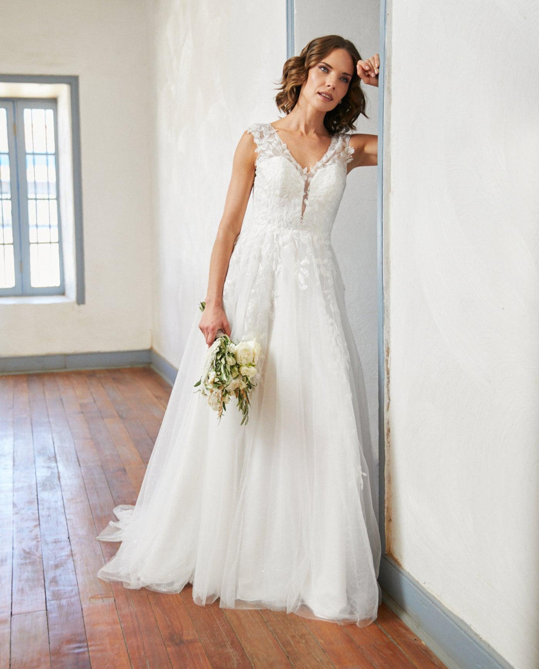 Vestido Largo de Novia Aura Tul Ivory