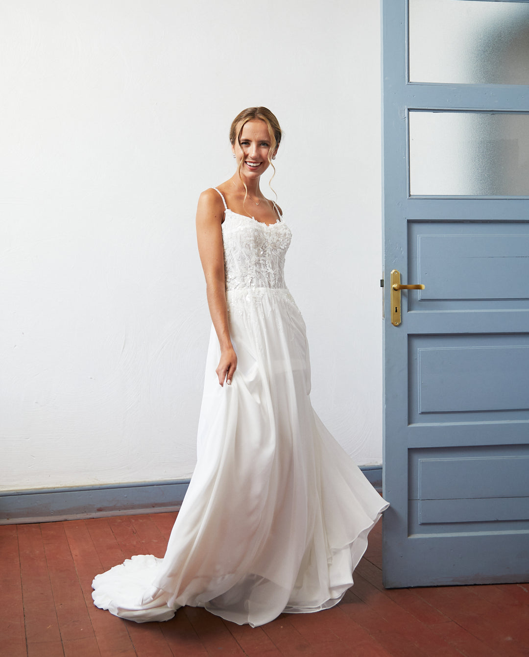 Vestido Largo de Novia Blanche Gasa Ivory