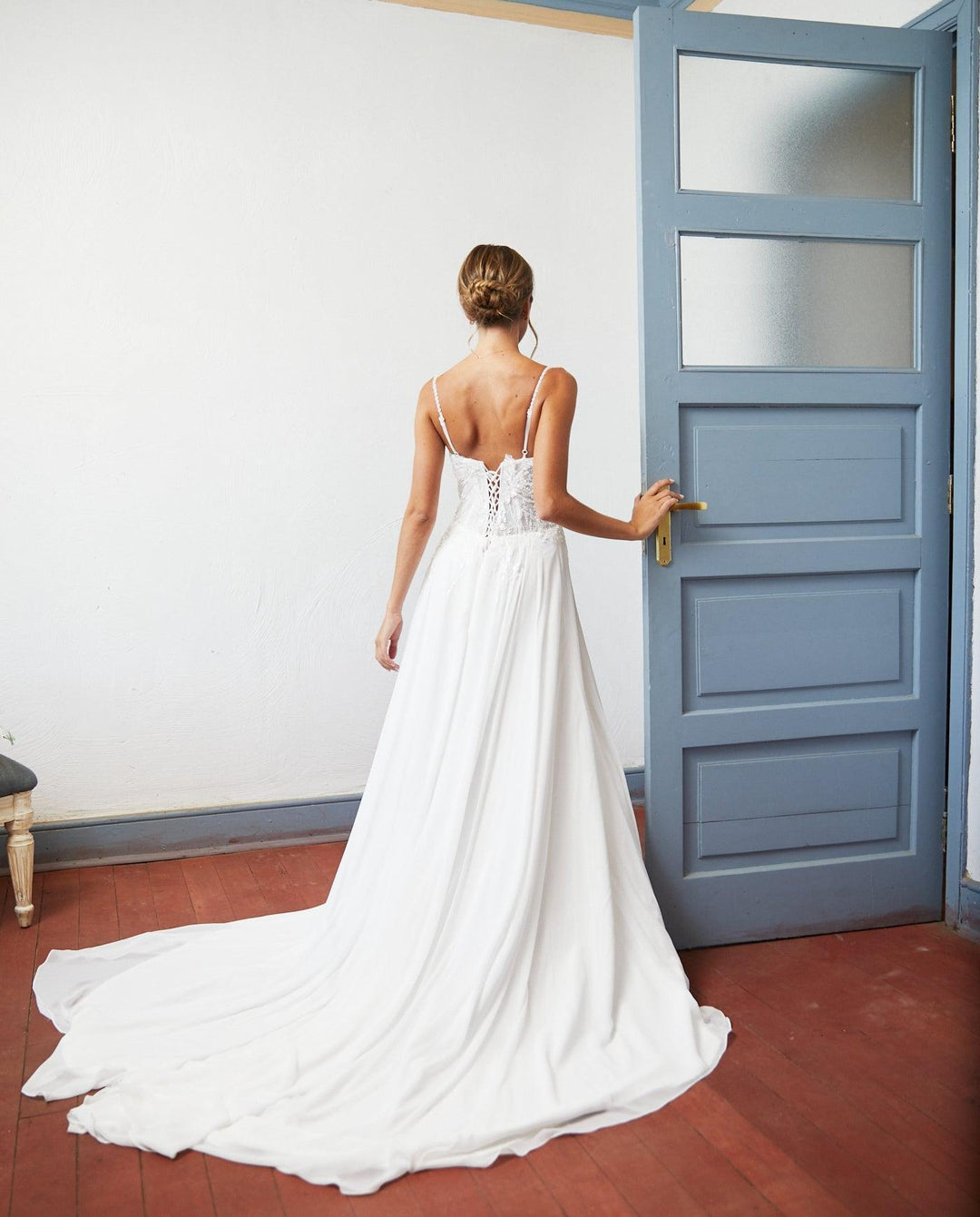 Vestido Largo de Novia Blanche Gasa Ivory