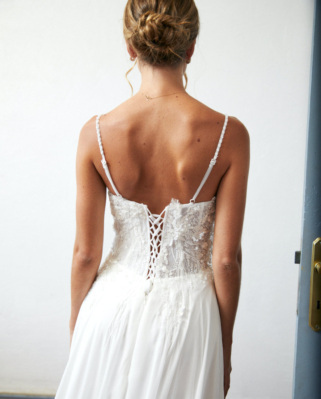 Vestido Largo de Novia Blanche Gasa Ivory