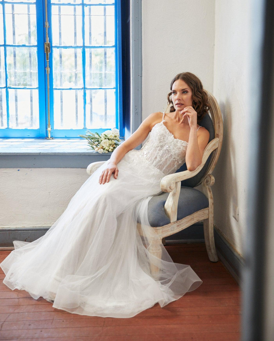 Vestido Largo de Novia Blanche Tul Ivory