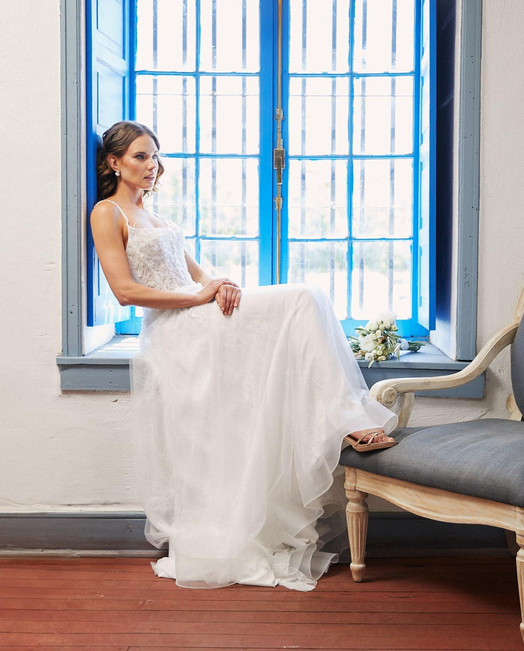 Vestido Largo de Novia Blanche Tul Ivory