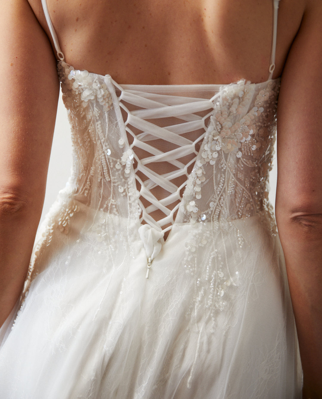 Vestido Largo de Novia Blanche Tul Ivory