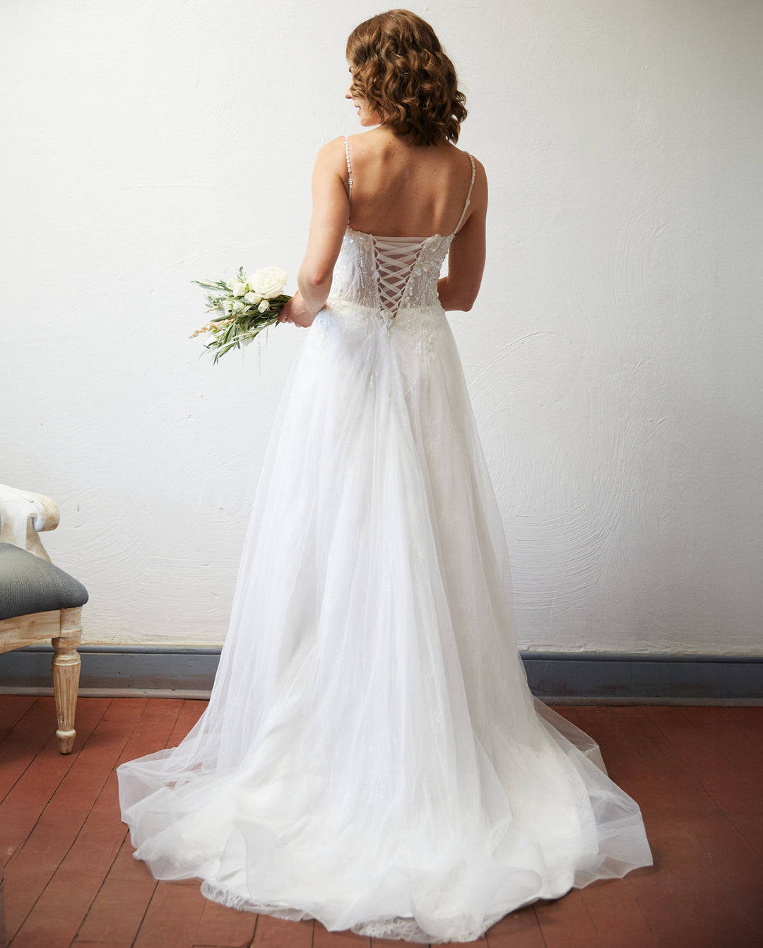 Vestido Largo de Novia Blanche Tul Ivory