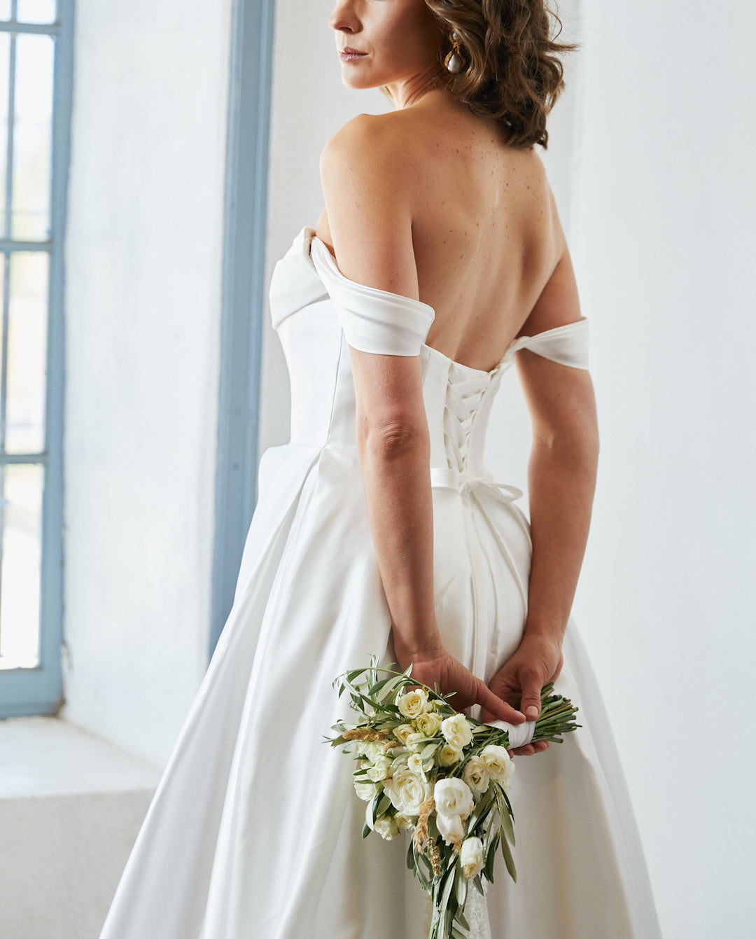 Vestido Largo de Novia Celeste Blanco