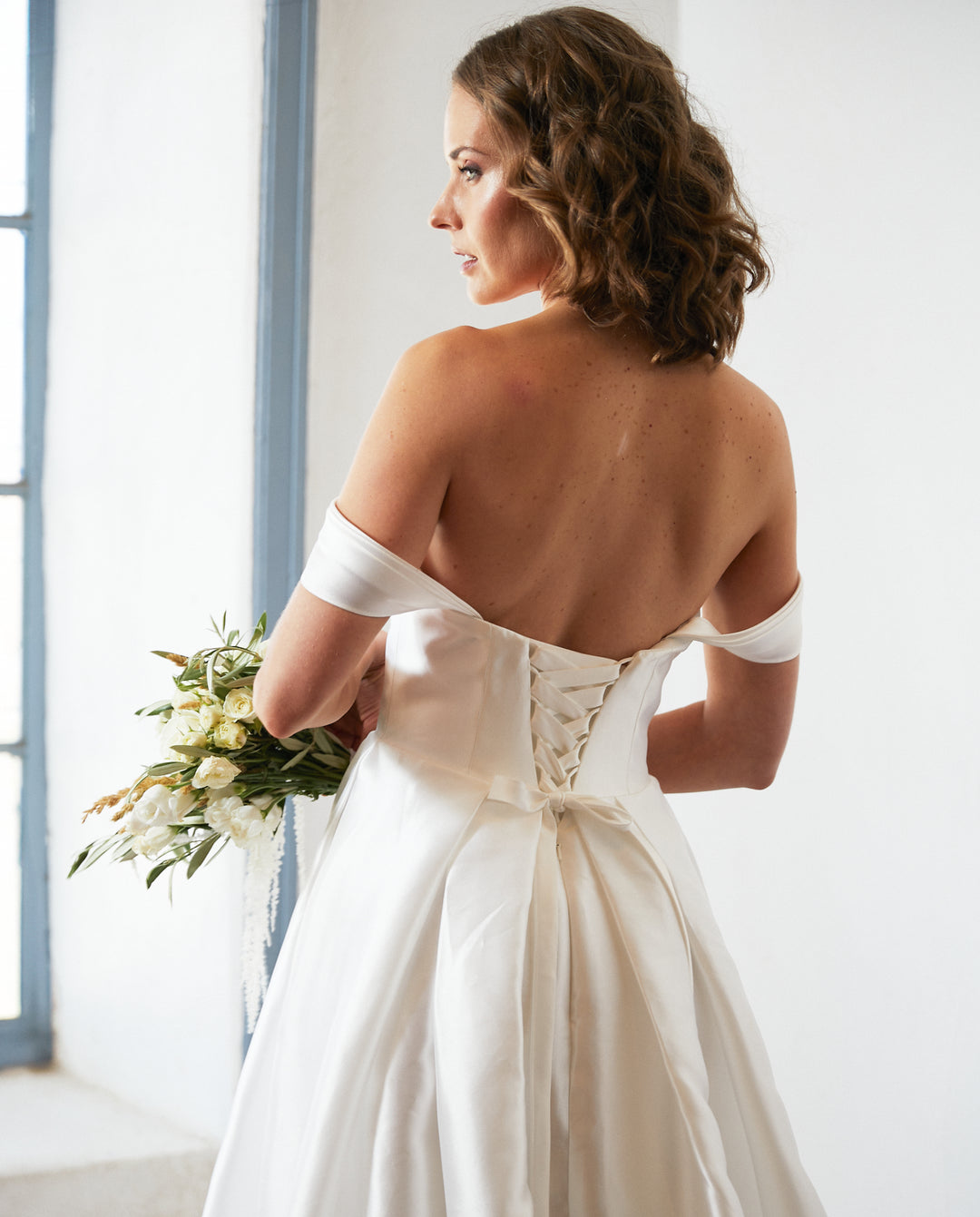 Vestido Largo de Novia Celeste Blanco