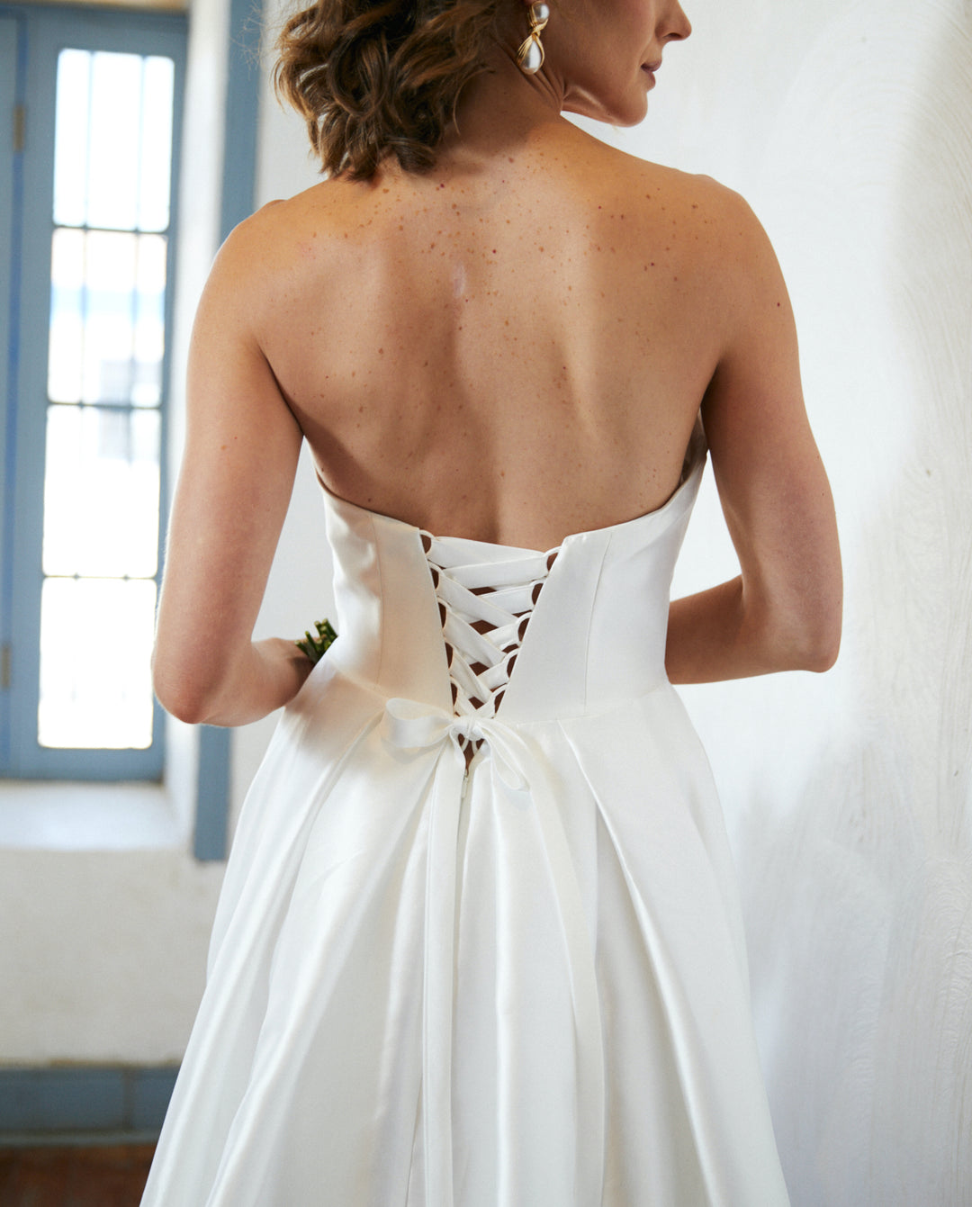 Vestido Largo de Novia Celeste Blanco