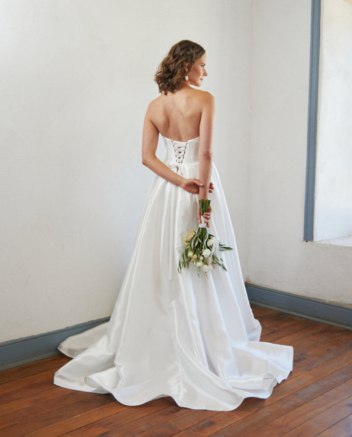 Vestido Largo de Novia Celeste Blanco