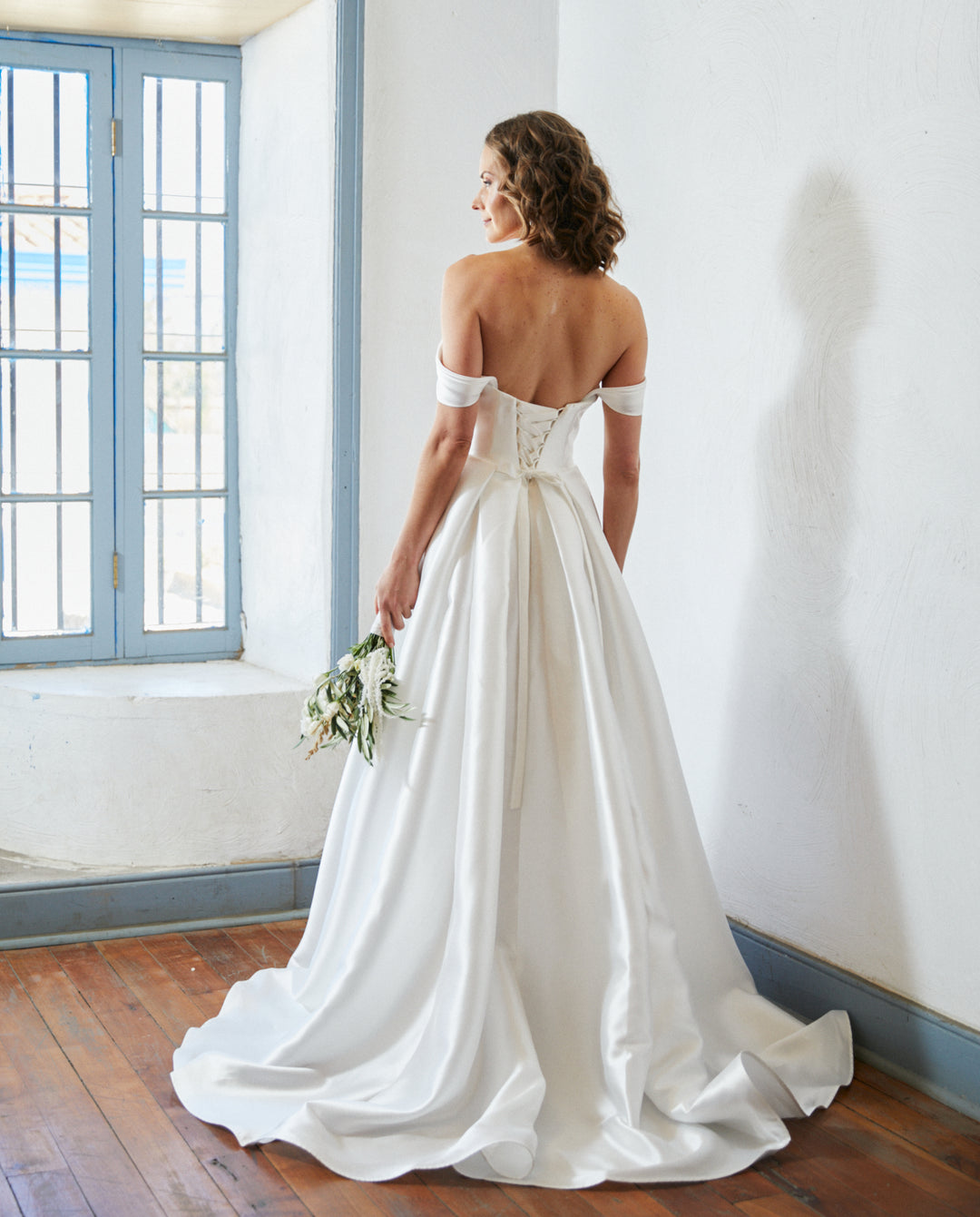 Vestido Largo de Novia Celeste Blanco