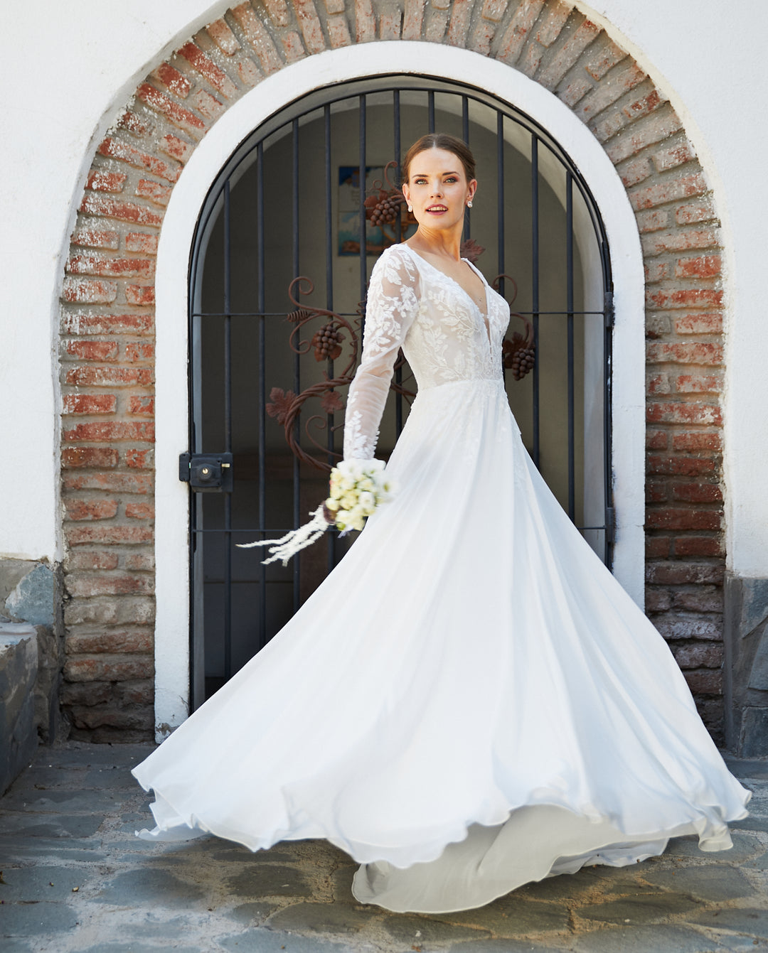 Vestido Largo de Novia Clair Ajustable Gasa Ivory