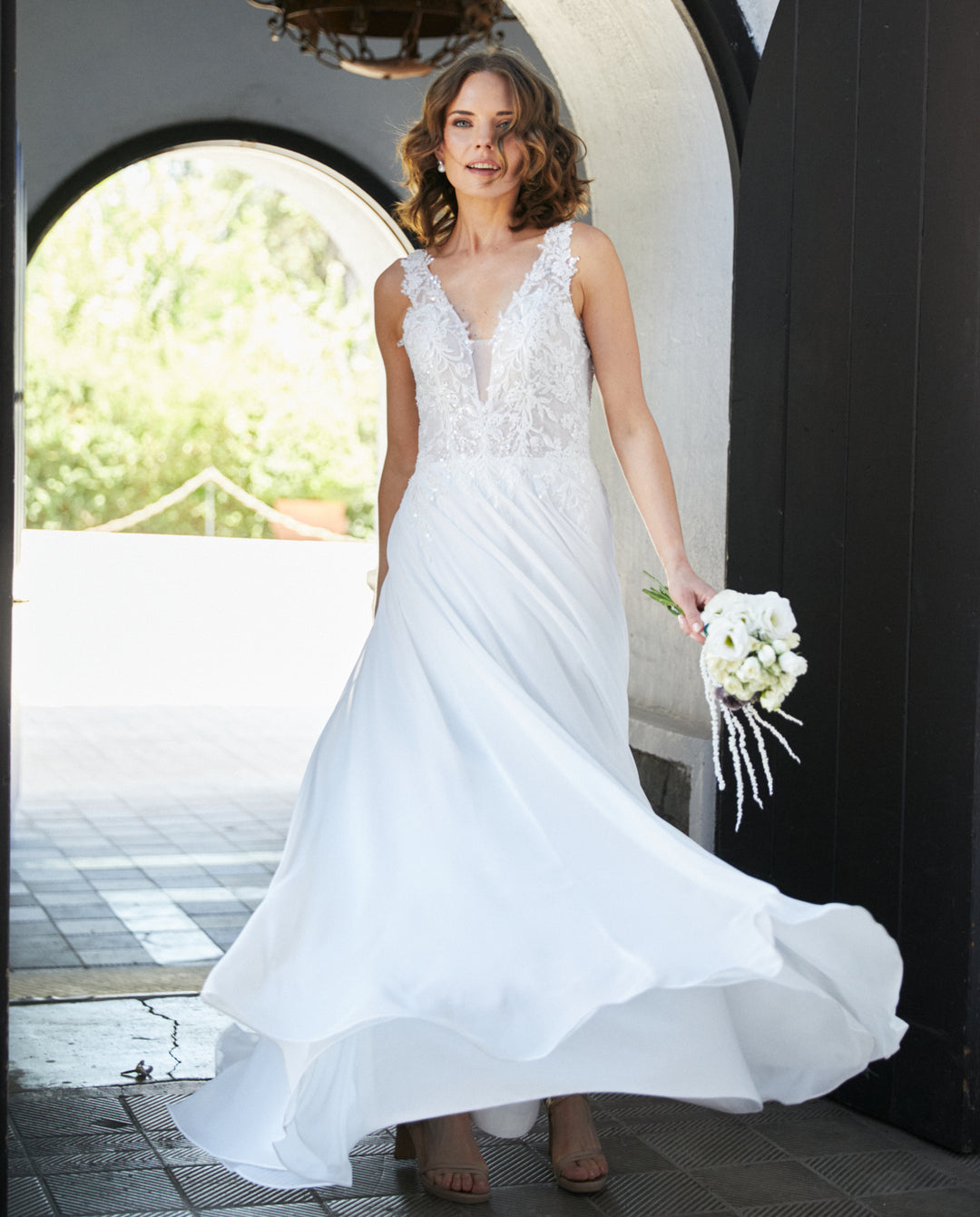 Vestido Largo de Novia Elan Gasa Ivory