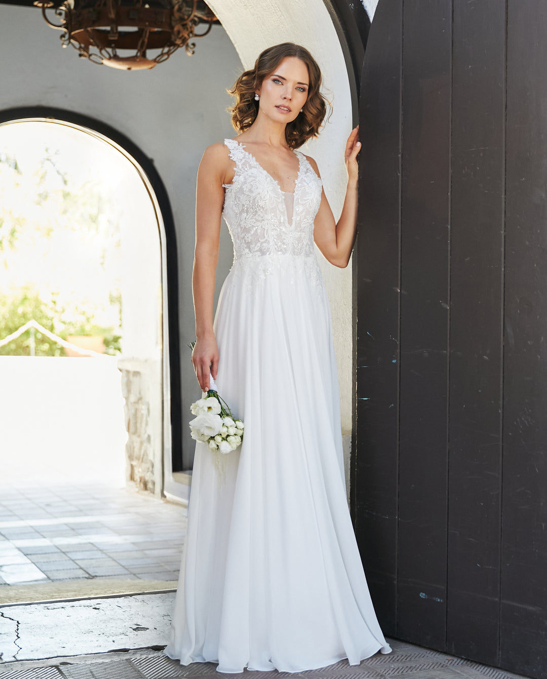 Vestido Largo de Novia Elan Gasa Ivory