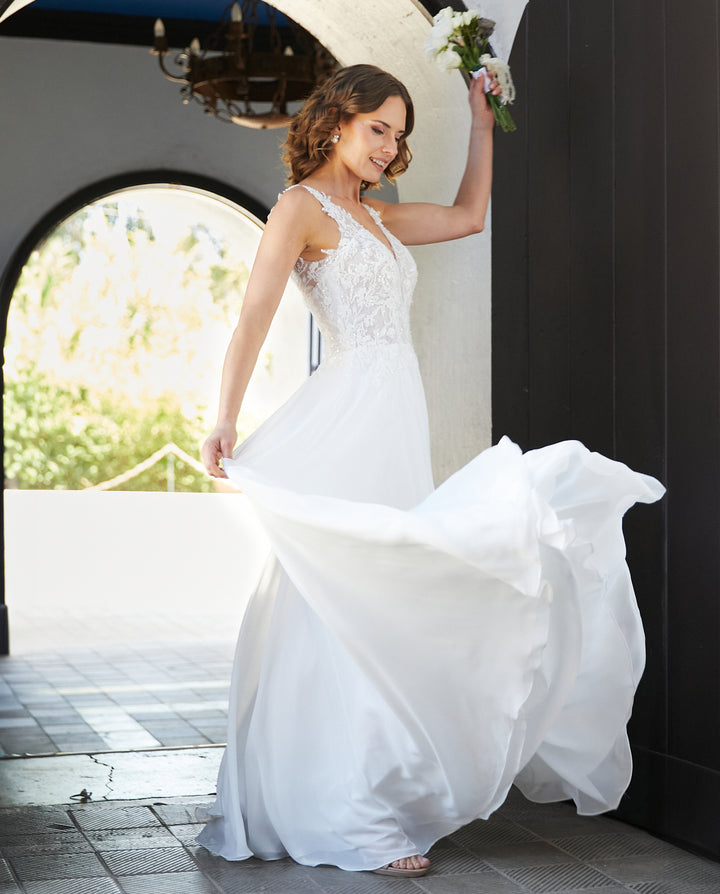 Vestido Largo de Novia Elan Gasa Ivory