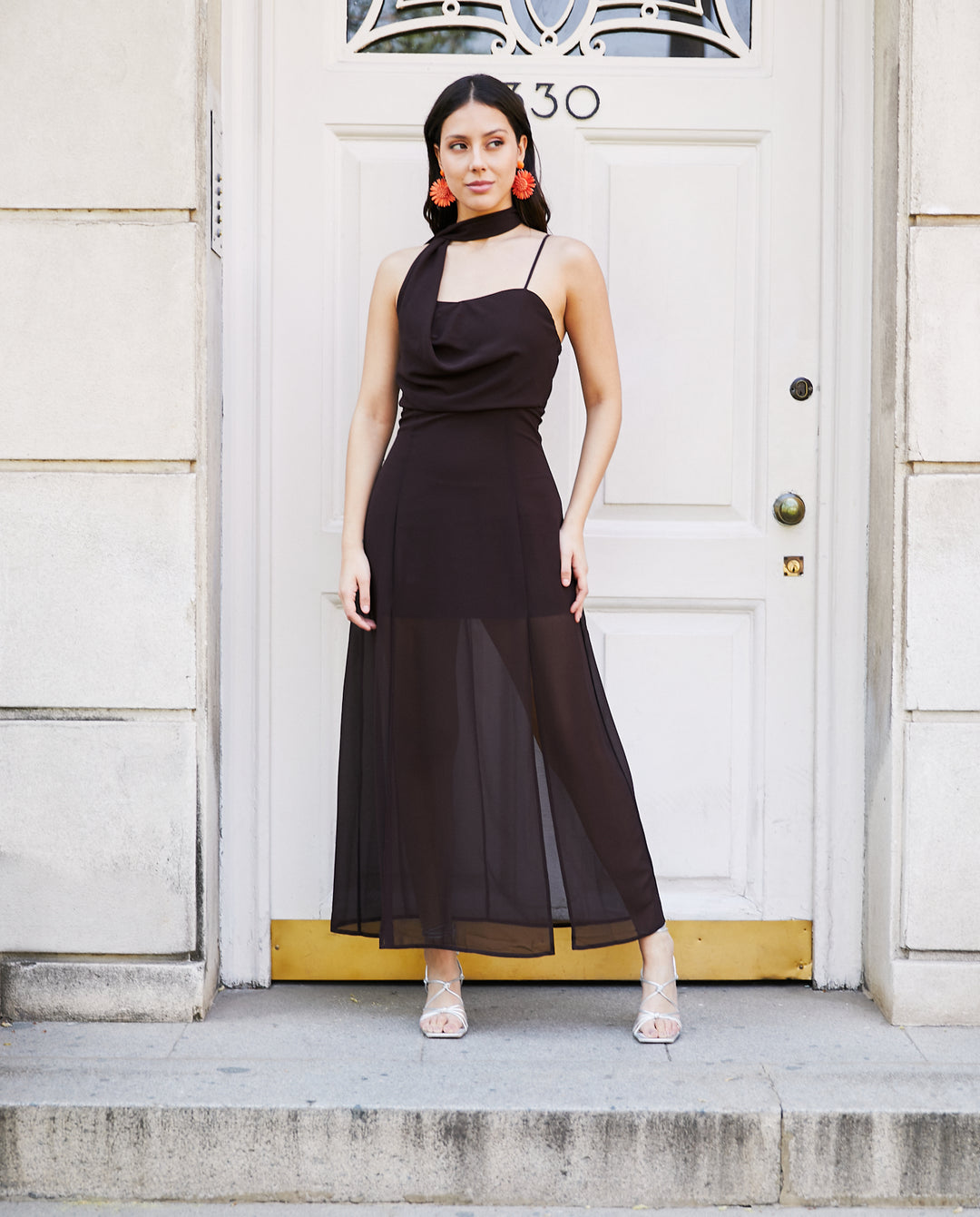 Vestido Largo de Fiesta Agata Chocolate