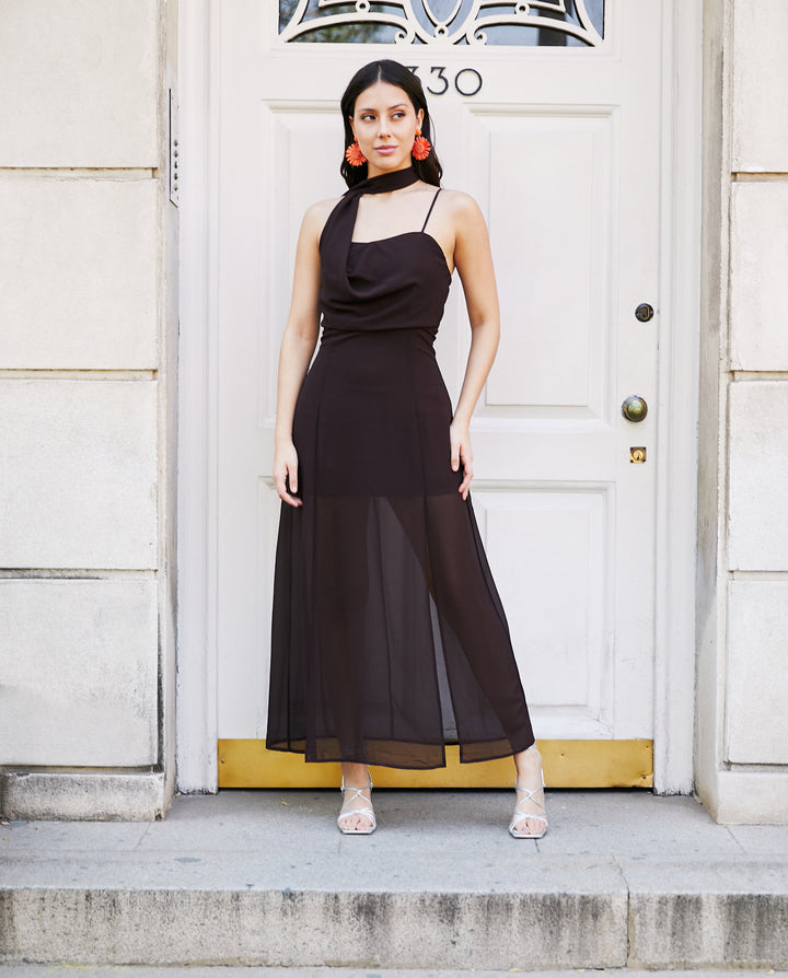 Vestido Largo de Fiesta Agata Chocolate