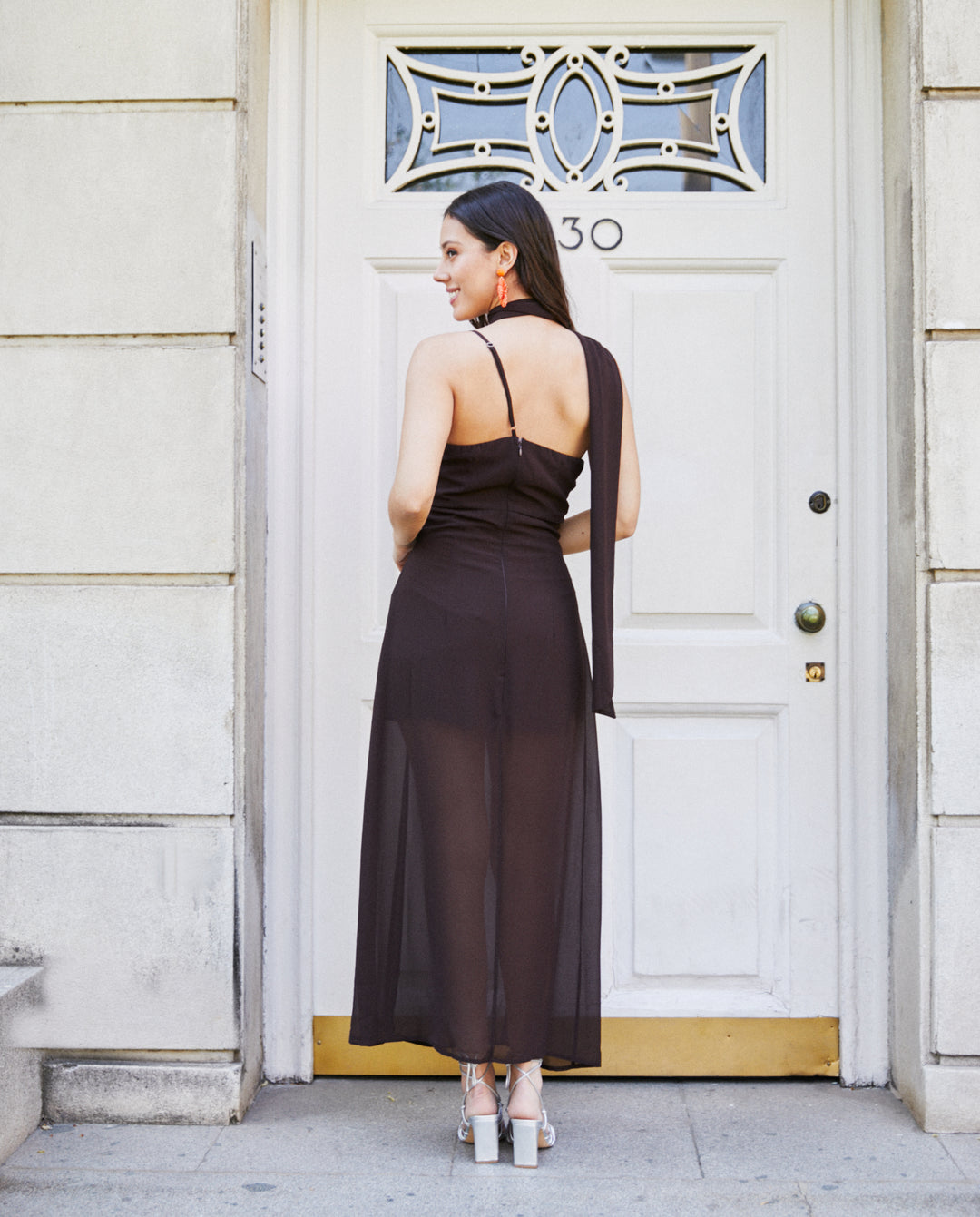 Vestido Largo de Fiesta Agata Chocolate