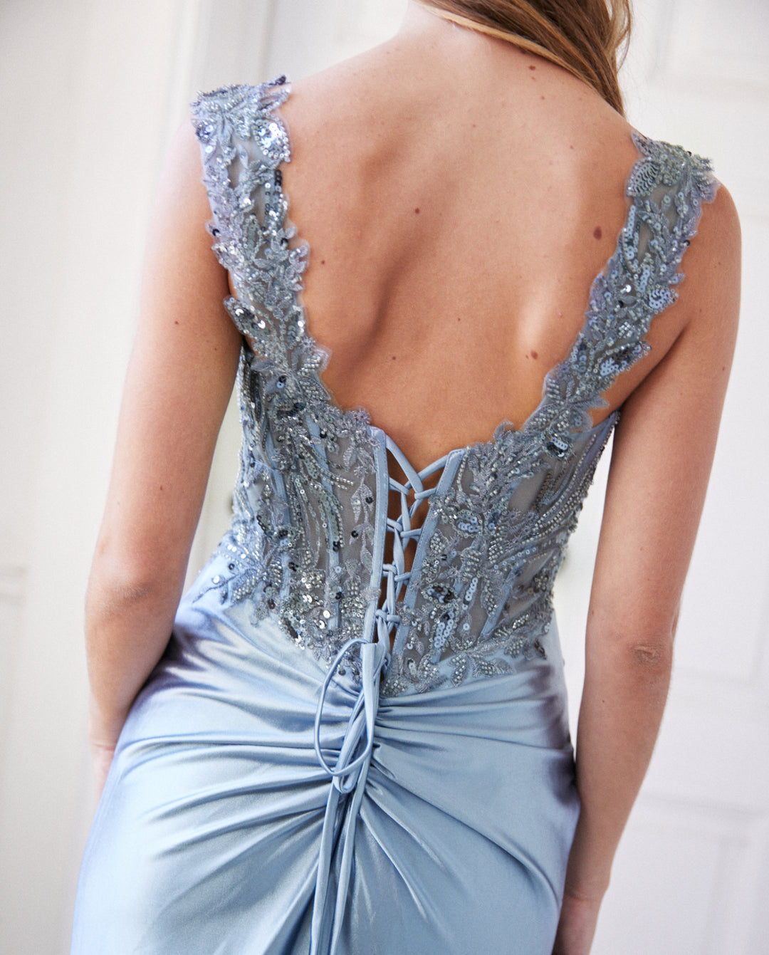 Vestido Largo de Fiesta Bombay Celeste