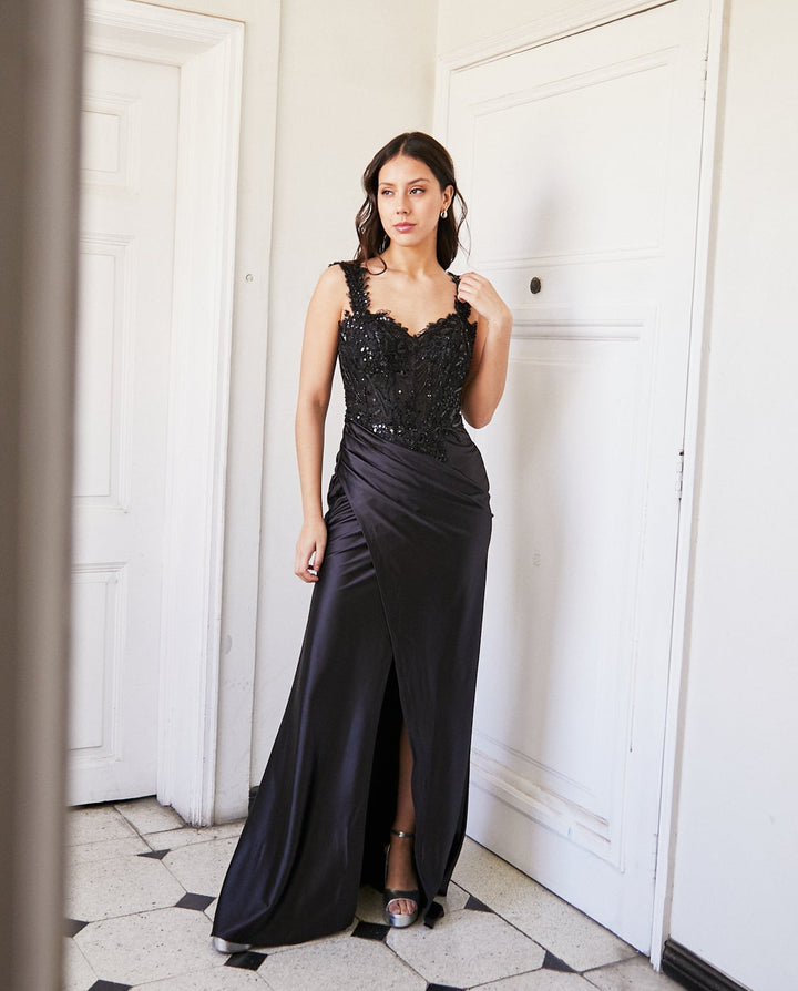 Vestido Largo de Fiesta Bombay Negro