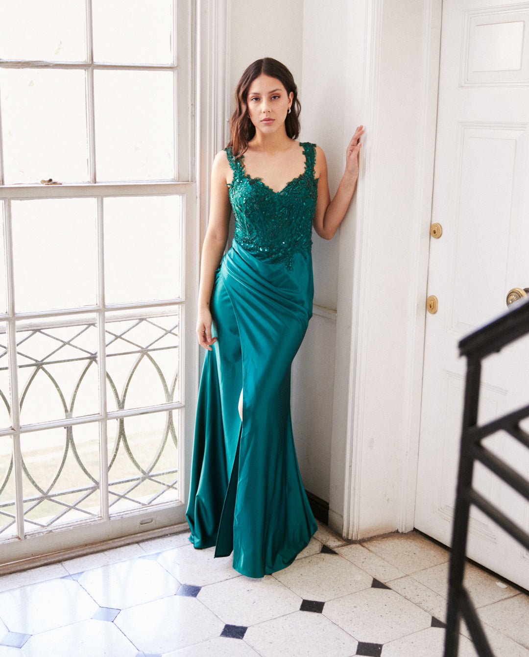 Vestido Largo de Fiesta Bombay Verde