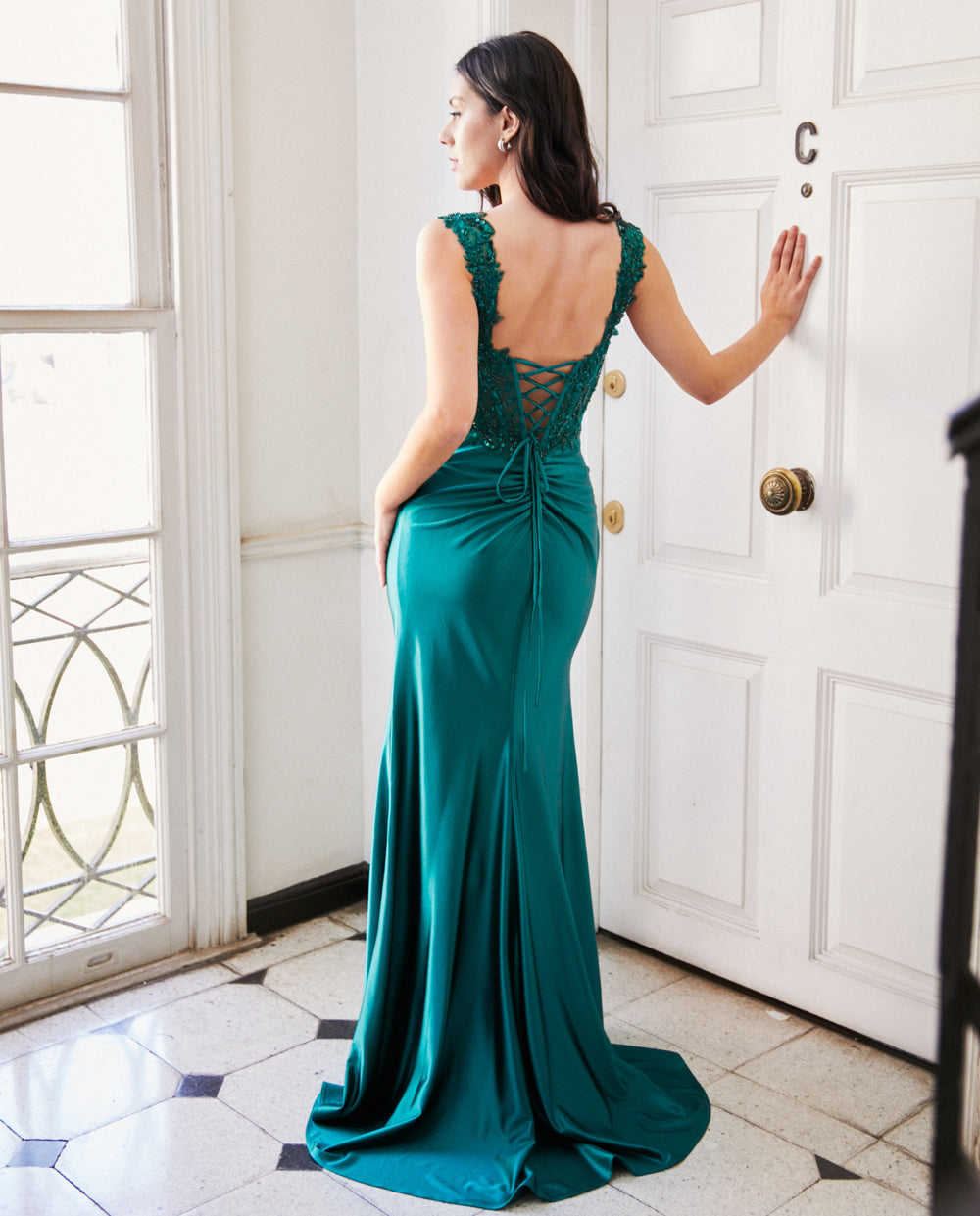 Vestido Largo de Fiesta Bombay Verde