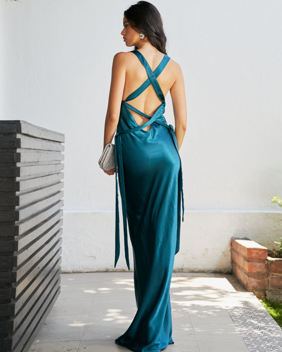 Vestido Largo de Fiesta Capri Turquesa Oscuro