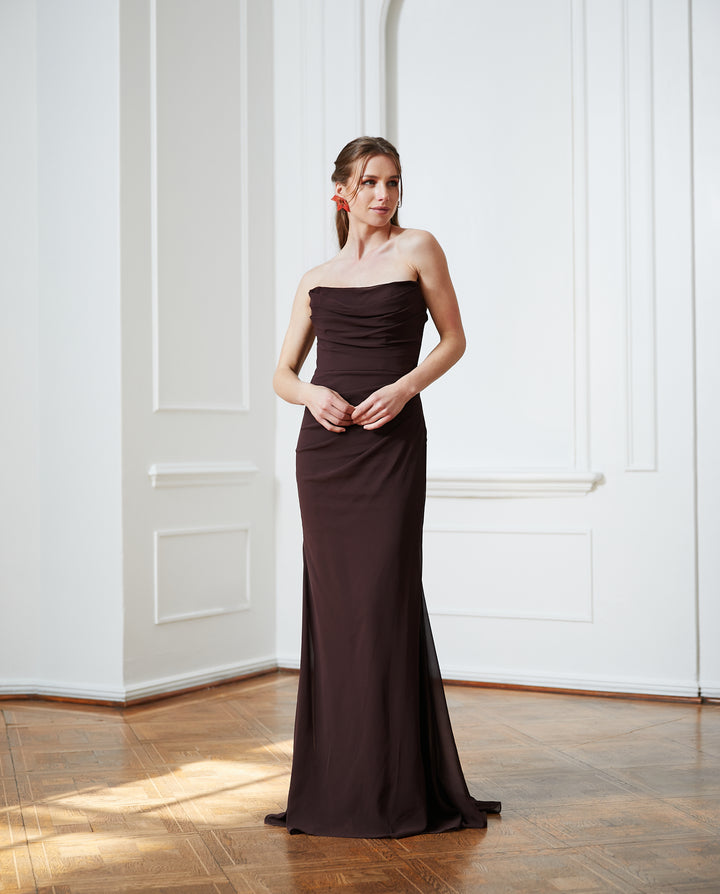 Vestido Largo de Fiesta Cloe Chocolate