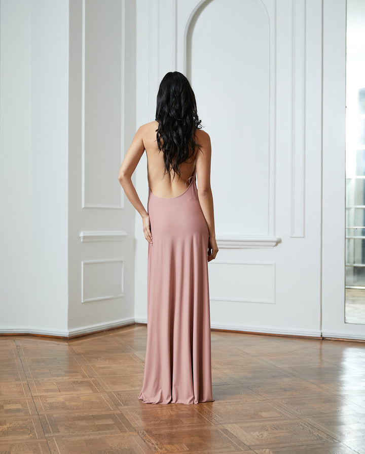 Vestido Largo de Fiesta Diana Rosado