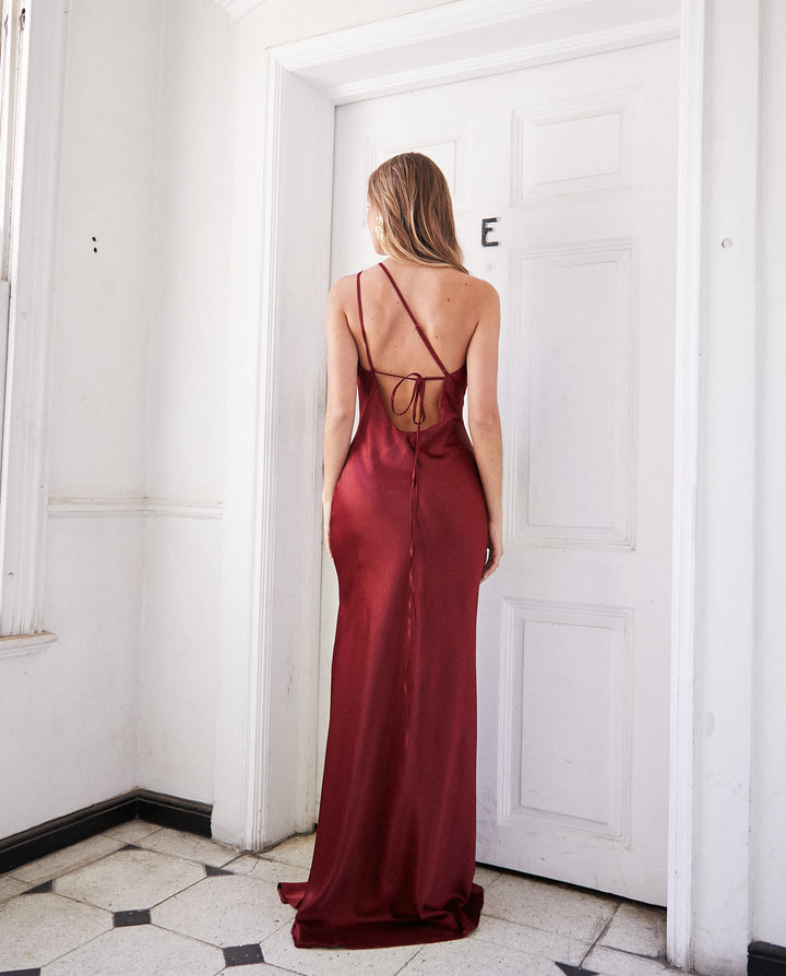 Vestido Largo de Fiesta Dublin Burdeo