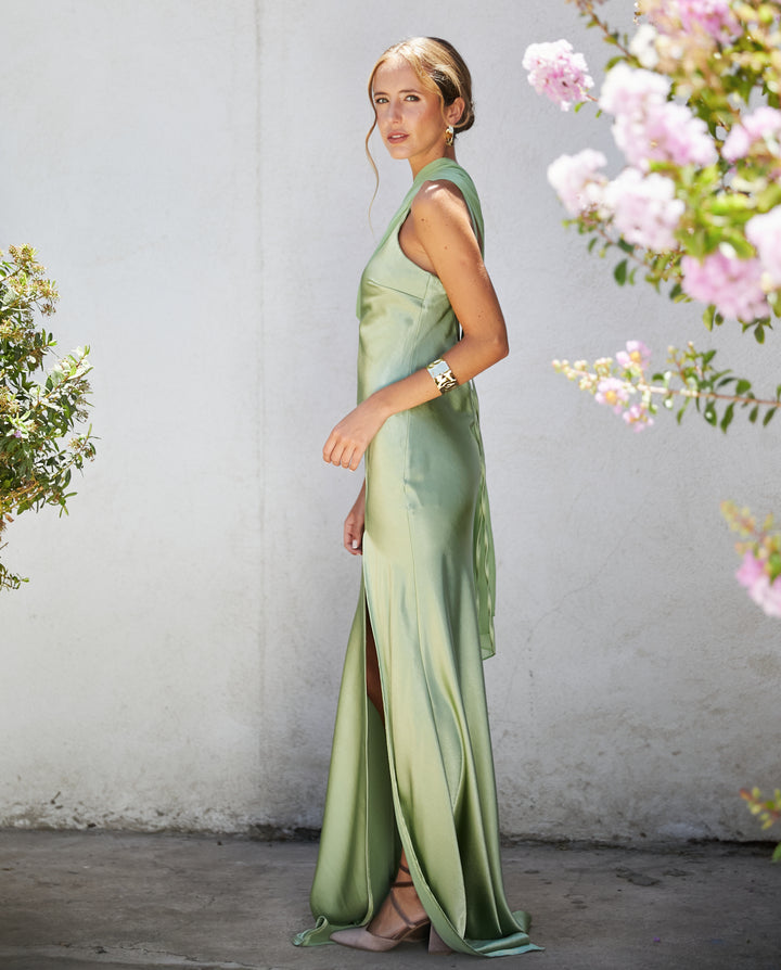 Vestido Largo de Fiesta Dublin Verde Claro