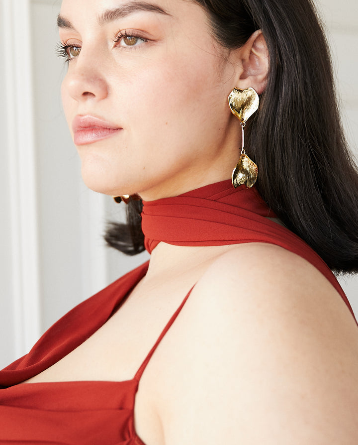 Vestido Largo de Fiesta Maia Terracota