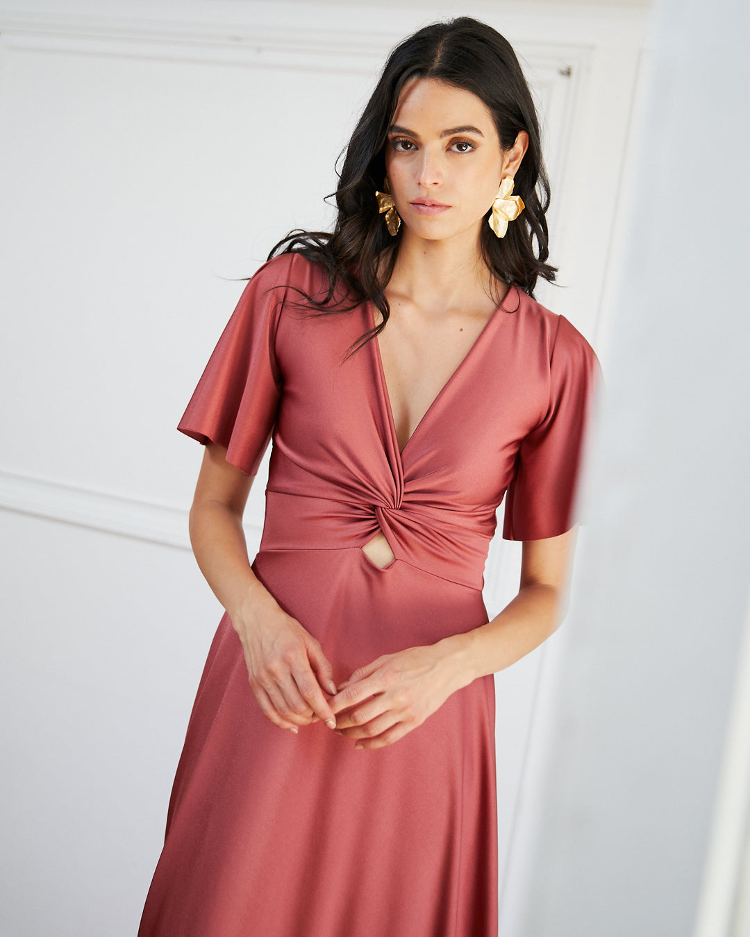 Vestido Largo de Fiesta Meli Canela Claro