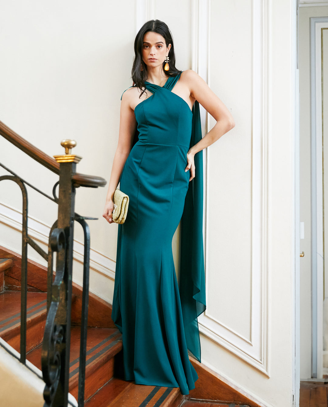 Vestido Largo de Fiesta Pietra Verde Ocuro