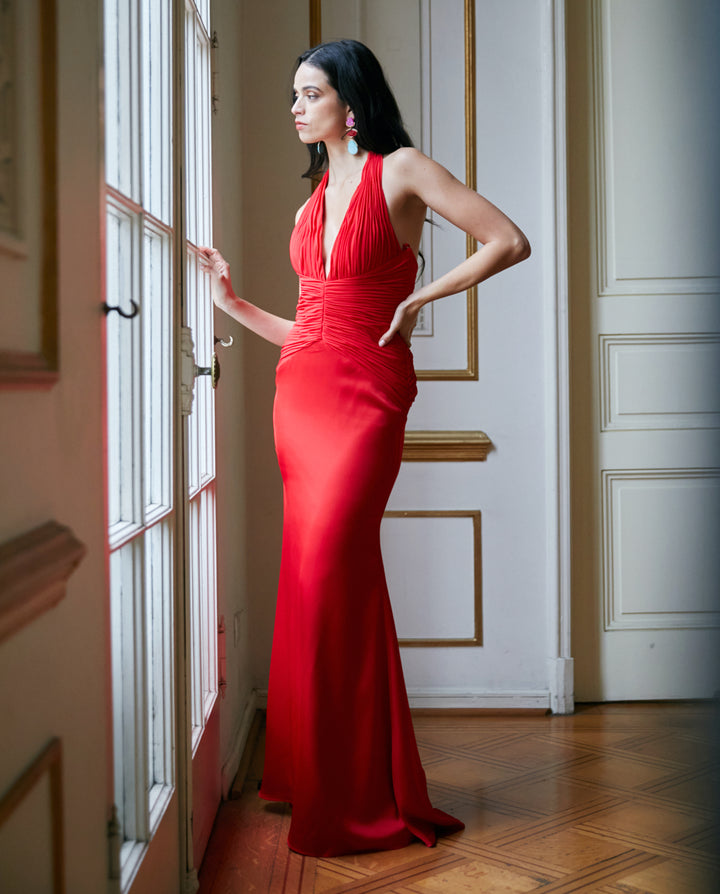 Vestido Largo de Fiesta Salome Rojo